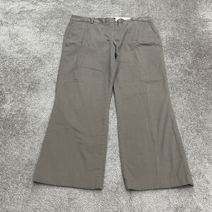 Lands' End Chino Pants Womens 16 Brown Mid Rise Trouser Flat Front Work 39x27